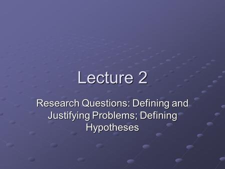 research questions ppt