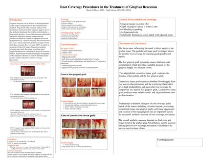 Root Coverage Procedures in the Treatment of Gingival Recession Hend AL-Harbi, BDS, Nadir Babay, DDS,MS, DESM Introduction: Gingival recession can be defined.