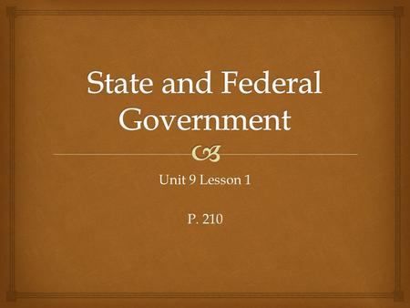 Unit 9 Lesson 1 P. 210.   Branches of Government Branches of Government Let’s start with a Brain POP!