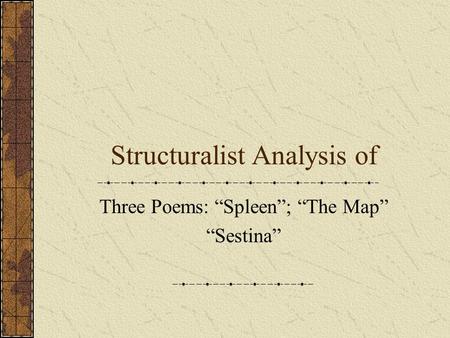 Structuralist Analysis of
