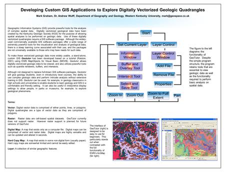 Developing Custom GIS Applications to Explore Digitally Vectorized Geologic Quadrangles Mark Graham, Dr. Andrew Wulff, Department of Geography and Geology,