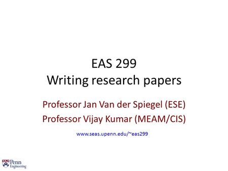 EAS 299 Writing research papers