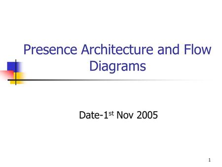 1 Presence Architecture and Flow Diagrams Date-1 st Nov 2005.