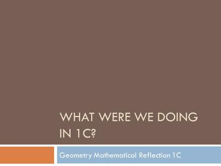 Geometry Mathematical Reflection 1C