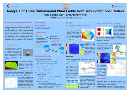 Analysis of Three Dimensional Wind Fields from Two Operational Radars Yong Kheng Goh* and Anthony Holt *  Doppler radar and wind-field.