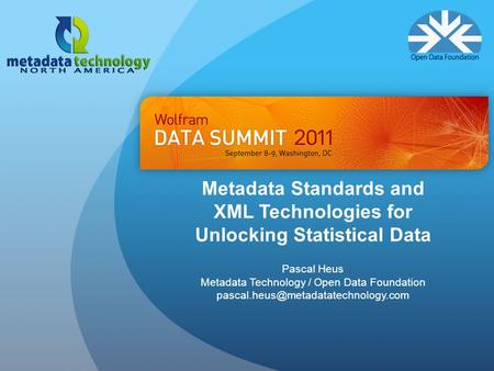 Metadata Standards and XML Technologies.