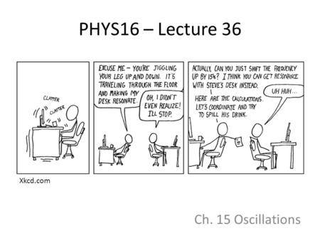 PHYS16 – Lecture 36 Ch. 15 Oscillations Xkcd.com.