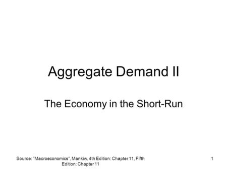 The Economy in the Short-Run