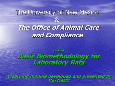 Basic Biomethodology for Laboratory Rats