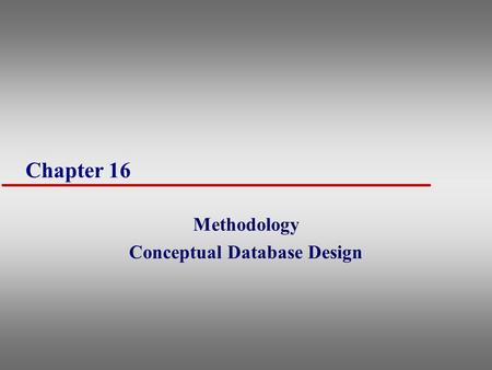 Methodology Conceptual Database Design