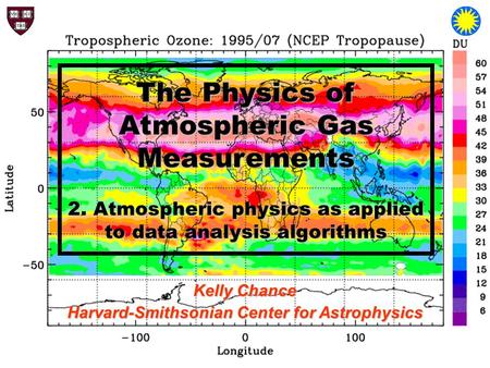 The Physics of Atmospheric Gas Measurements 2. Atmospheric physics as applied to data analysis algorithms Kelly Chance Harvard-Smithsonian Center for Astrophysics.