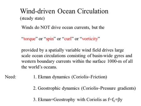 Wind-driven Ocean Circulation
