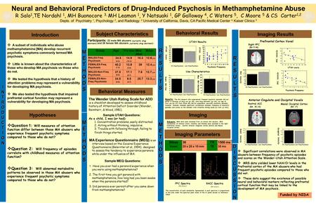 METHODSMETHODSMETHODSMETHODS RESULTSRESULTS MMETETHHOODDSSRESULTSRESULTS MMETETHHOODDSS MHODS Neural and Behavioral Predictors of Drug-Induced Psychosis.