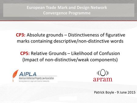 CP3: Absolute grounds – Distinctiveness of figurative marks containing descriptive/non-distinctive words CP5: Relative Grounds – Likelihood of Confusion.