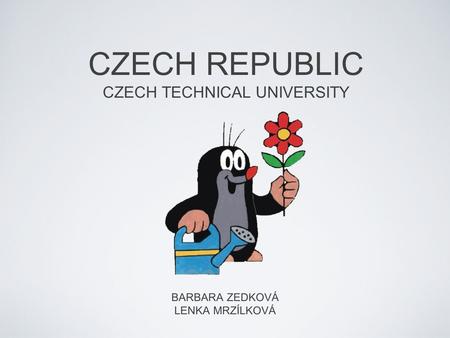 CZECH REPUBLIC CZECH TECHNICAL UNIVERSITY BARBARA ZEDKOVÁ LENKA MRZÍLKOVÁ.