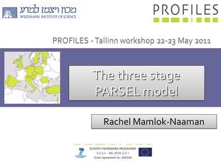 The three stage PARSEL model Rachel Mamlok-Naaman PROFILES - Tallinn workshop 22-23 May 2011.