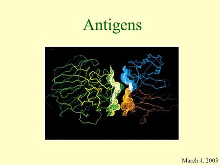 Antigens March 4, 2003. Part I Introduction Chapter 1. Overview of the Immune System Chapter 2. Cells and Organs of the Immune System Part II Generation.