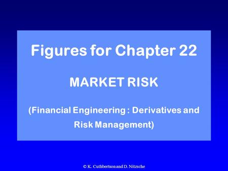 © K. Cuthbertson and D. Nitzsche Figures for Chapter 22 MARKET RISK (Financial Engineering : Derivatives and Risk Management)