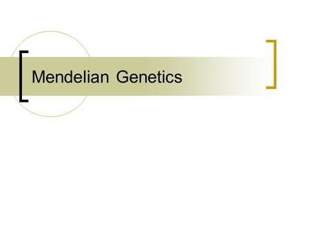 Mendelian Genetics. Gregor Mendel, “The Father of Genetics” Mendel was interested in why offspring resembled their parents His work was the first to effectively.