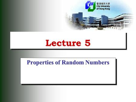 Properties of Random Numbers