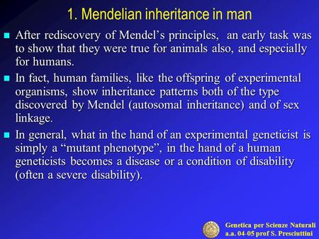 1. Mendelian inheritance in man