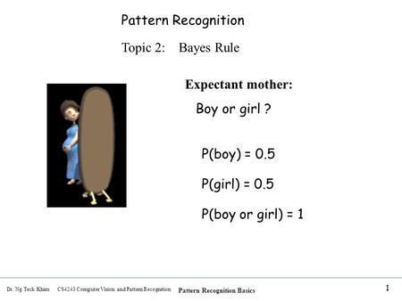 Pattern Recognition Topic 2:    Bayes Rule Expectant mother:
