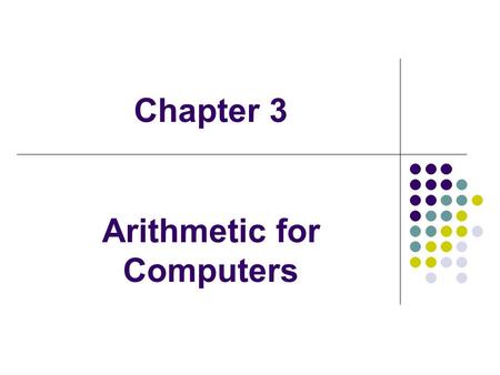 Chapter 3 Arithmetic for Computers. Arithmetic Where we've been: Abstractions: Instruction Set Architecture Assembly Language and Machine Language What's.