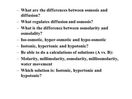 What are the differences between osmosis and diffusion?