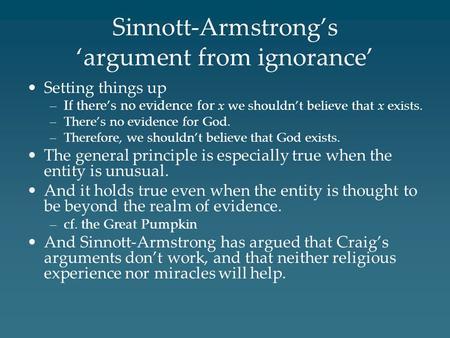 Sinnott-Armstrong’s ‘argument from ignorance’