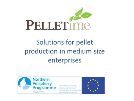 Solutions for pellet production in medium size enterprises.