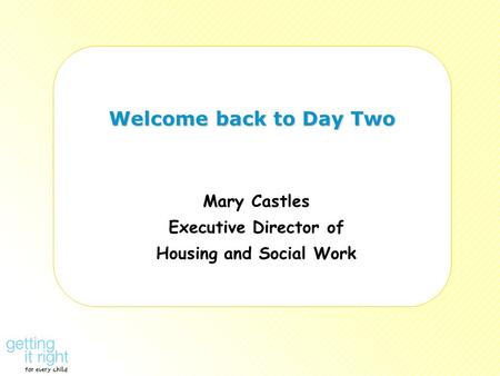 Mary Castles Executive Director of Housing and Social Work