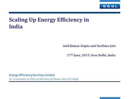 Scaling Up Energy Efficiency in India