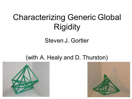 Characterizing Generic Global Rigidity