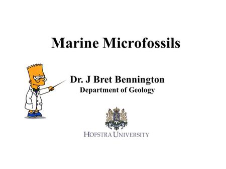 Marine Microfossils Dr. J Bret Bennington Department of Geology.