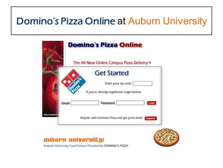 Domino’s Pizza Online Domino’s Pizza Online at Auburn University.