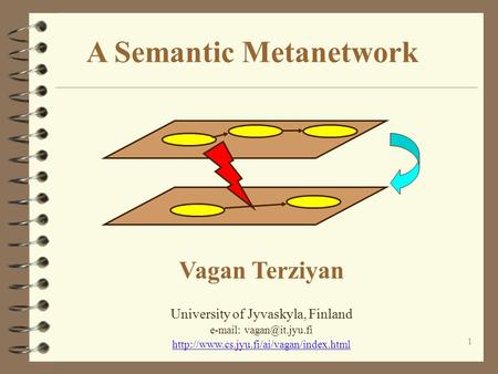 1 A Semantic Metanetwork Vagan Terziyan University of Jyvaskyla, Finland