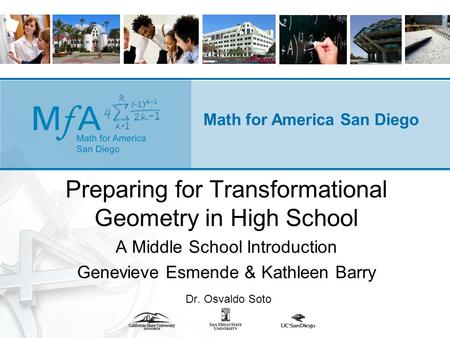Preparing for Transformational Geometry in High School