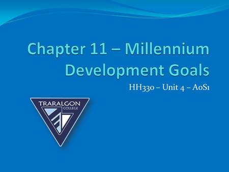 Chapter 11 – Millennium Development Goals