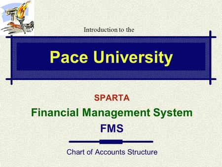Pace University SPARTA Financial Management System FMS Chart of Accounts Structure Introduction to the.