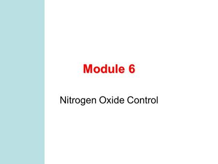 Nitrogen Oxide Control