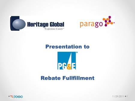 Presentation to Rebate Fullfillment 11/29/20111. Heritage Overview Formed in 2003 as IT Staffing Firm Exceeded $5M in gross revenue Headquartered in Glendale,