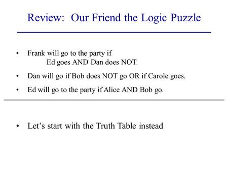 Review: Our Friend the Logic Puzzle