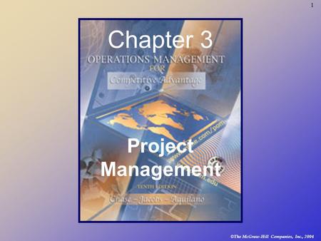 © The McGraw-Hill Companies, Inc., 2004 1 Chapter 3 Project Management.