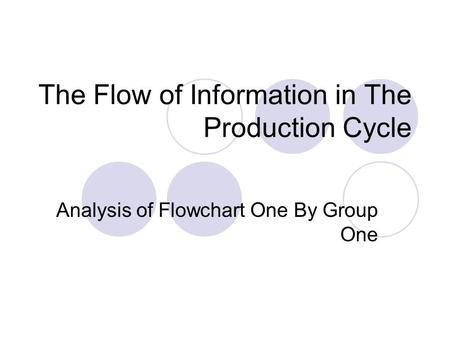 The Flow of Information in The Production Cycle