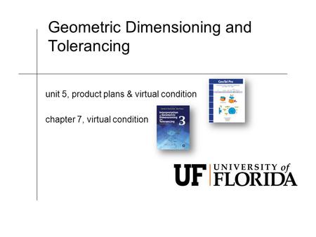 Geometric Dimensioning and Tolerancing unit 5, product plans & virtual condition chapter 7, virtual condition.