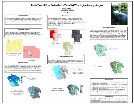 INTRODUCTION The North Yamhill River watershed consists of 445 miles of waterways and covers 113,441 acres (177 square miles), almost entirely in Yamhill.