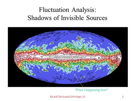 GLAST for Lunch 2004 Sept. 231 Fluctuation Analysis: Shadows of Invisible Sources What’s happening here?