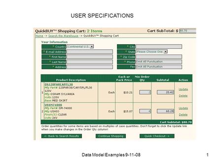 Data Model Examples 9-11-081 USER SPECIFICATIONS.