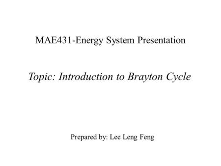 MAE431-Energy System Presentation