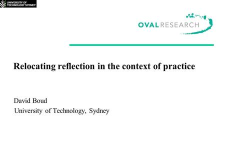 Relocating reflection in the context of practice